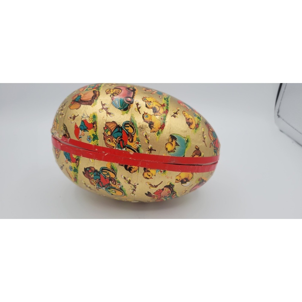 Vintage West Germany Paper Mache Nesting Easter Eggs Rare Chick Motif Set of 6